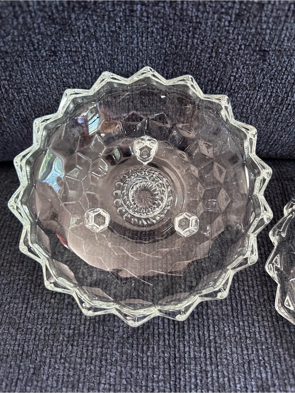 Vintage Fostoria Crystal Taper Candle Dishes - Pair in Excellent Condition